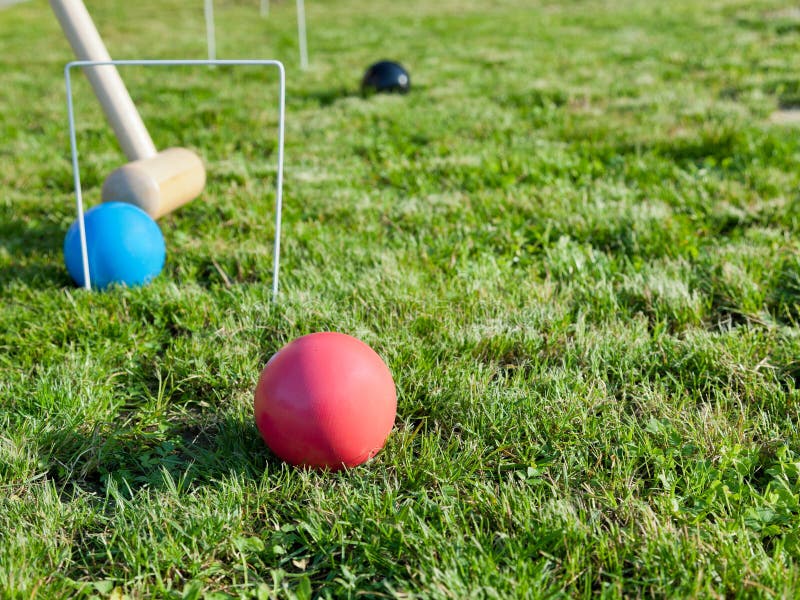 Uma Batida No Jogo Do Croquet Imagem de Stock Imagem de jogo, grama