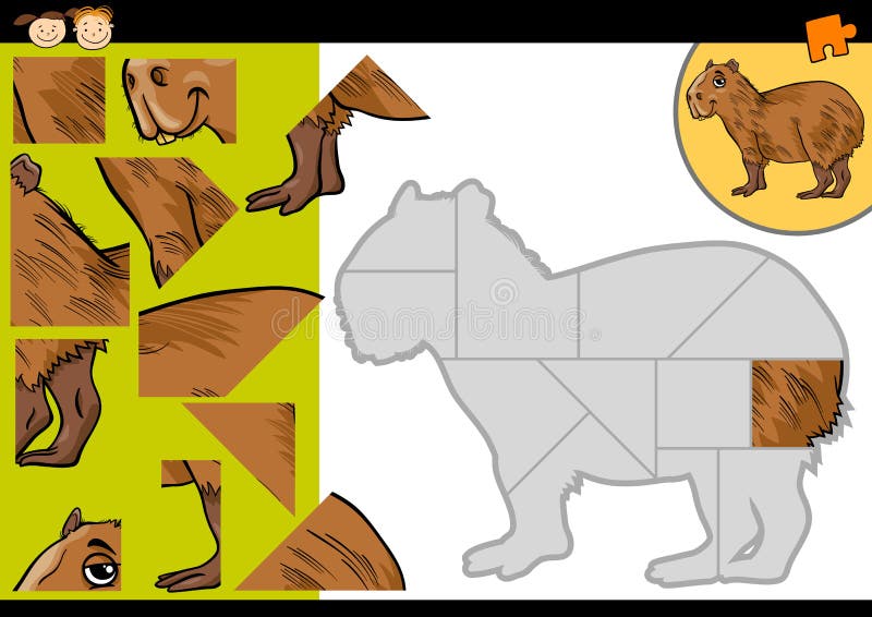 Capivara de desenho animado capivaras fofas animais selvagens semiaquáticos  engraçados herbívoro mamífero hidrochoerus conjunto de ilustração vetorial  plana coleção de roedores capivara