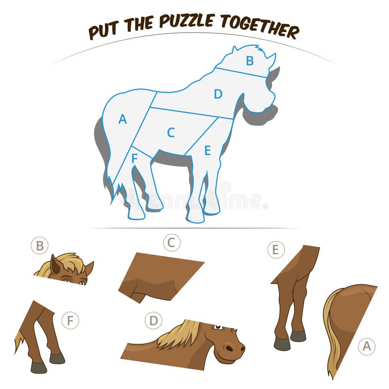 Contar Combinar Desenhos Animados Cavalo Matemática Jogo Educativo