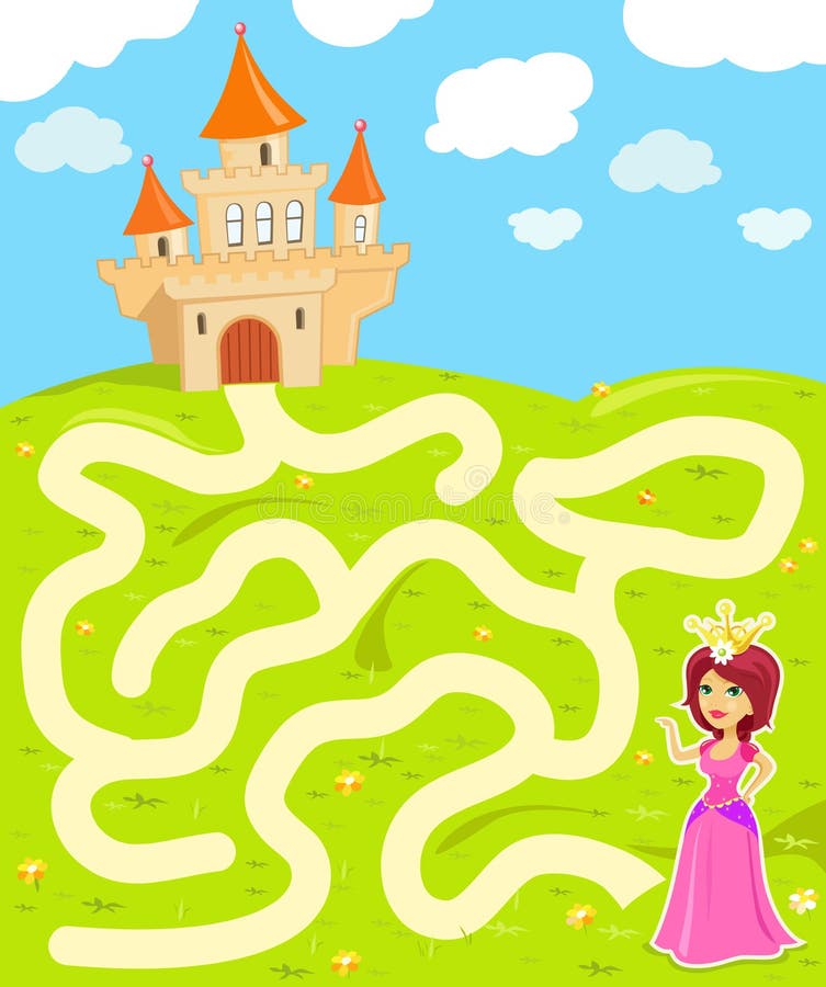 labirinto, estrada ou caminho do príncipe para a princesa pelos campos e  florestas. jogo de quebra-cabeça infantil para o livro. 8856249 Vetor no  Vecteezy