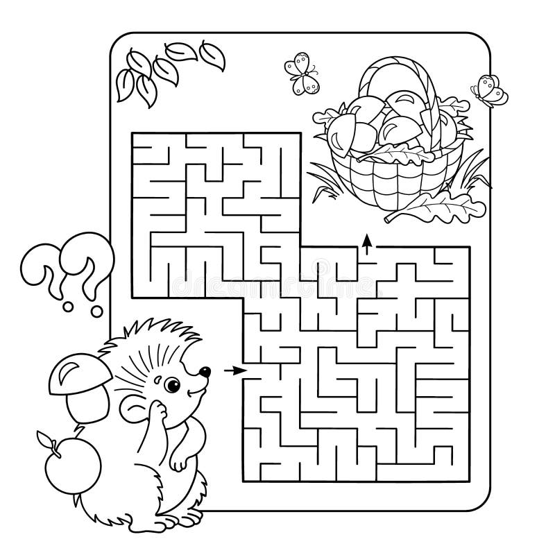 Jogo Do Labirinto Ou Do Labirinto Para Crianças Prées-escolar Enigma  Estrada Tangled Jogo De Harmonização Animais Dos Desenhos an Ilustração do  Vetor - Ilustração de peixes, lazer: 73927601