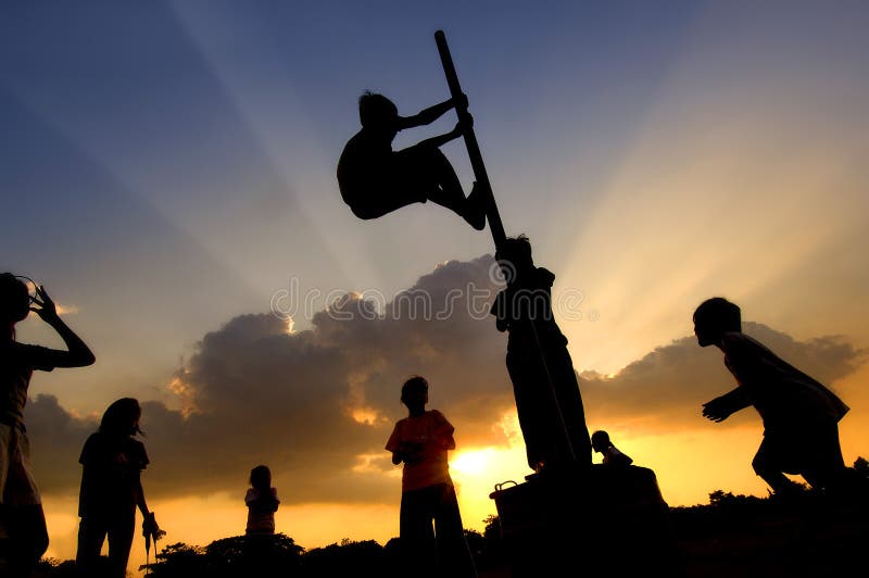 Jogo do por do sol fotos de stock Jogo do por do sol fotos de stock