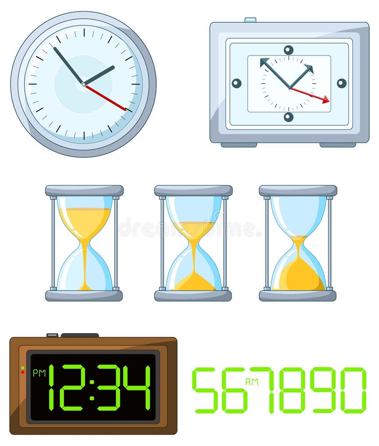 Vector collection of four clock. Vector collection of four clock