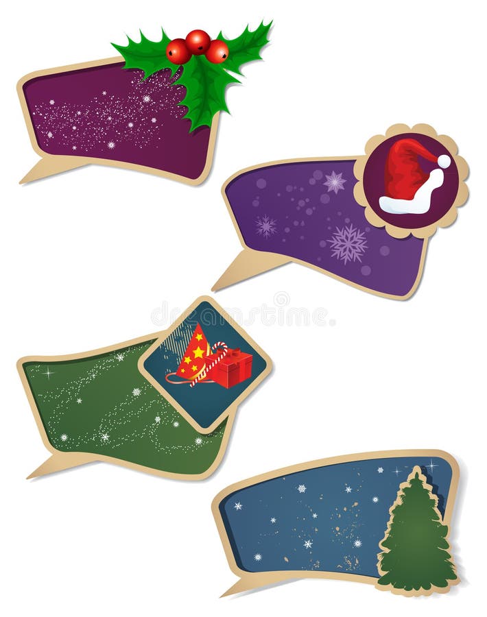 Jogo do Tag do presente do Natal. ilustração stock Jogo do Tag do presente do Natal. ilustração stock
