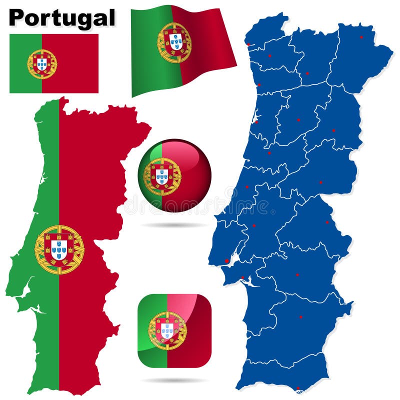 Um Mapa Da Europa Com Um País Seleccionado De Portugal Royalty Free SVG,  Cliparts, Vetores, e Ilustrações Stock. Image 32369047