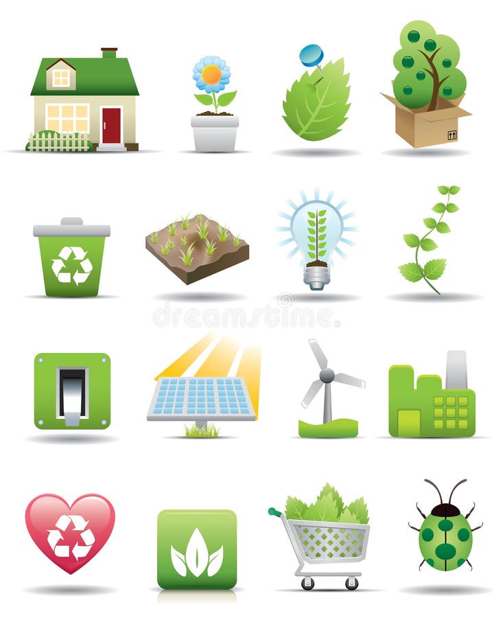 Jogo do ícone da proteção de ambiente -- Série superior ilustração do vetor Jogo do ícone da proteção de ambiente -- Série superior ilustração do vetor