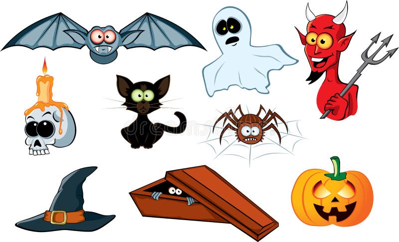 Jogo do ícone de Halloween ilustração stock Jogo do ícone de Halloween ilustração stock