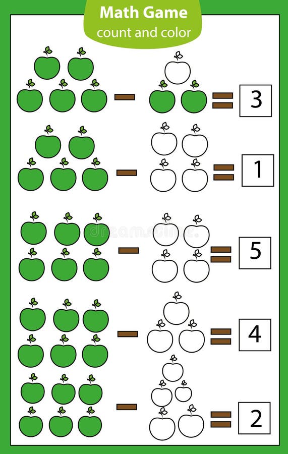 Jogo Educacional Da Matemática Para Crianças Atividade De Harmonização Da  Matemática Contando O Jogo Para Crianças, Adição Ilustração do Vetor -  Ilustração de elementar, professor: 102858624