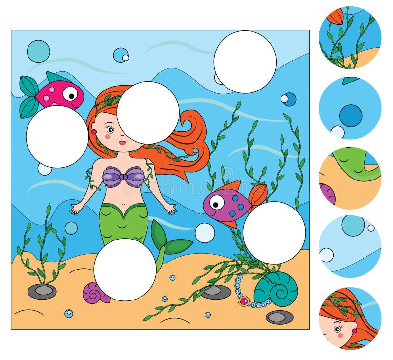 Puzzle de pintar por números (nonogram), jogo educacional para crianças,  sereia