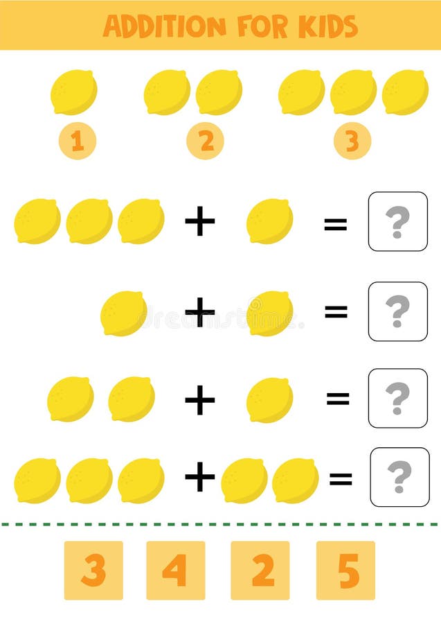 Jogo Matemático Com Maçãs Para Crianças Imagem de Stock - Imagem de folha,  suficiência: 243021495