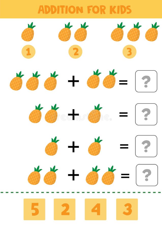 Jogo Matemático Com Maçãs Para Crianças Imagem de Stock - Imagem de folha,  suficiência: 243021495
