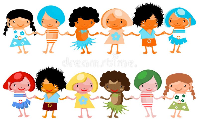 Jogo global feliz das crianças dos miúdos ilustração stock Jogo global feliz das crianças dos miúdos ilustração stock