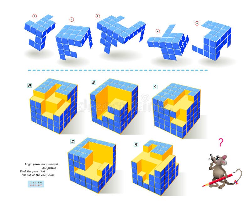 Jogo Lógico Para O Quebra-cabeça 3d Mais Inteligente. Encontre O