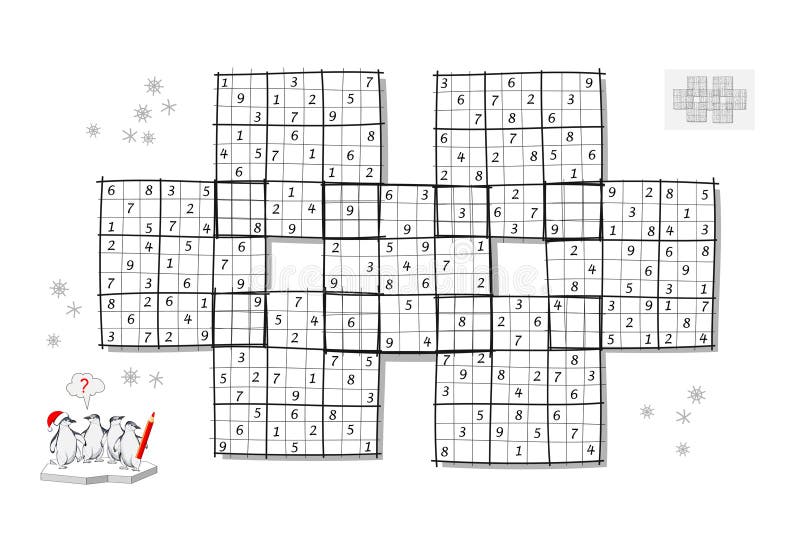 Sudoku difícil ilustração stock. Ilustração de cruzes - 12858739