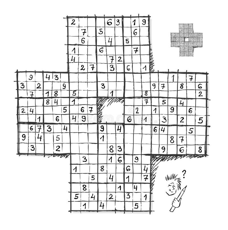 Sudoku difícil ilustração stock. Ilustração de cruzes - 12858739