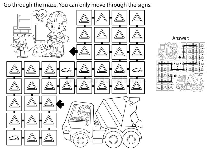 atividade de jogos de quebra-cabeça de labirinto para crianças com desenhos  animados de ocupação de trabalho 6628585 Vetor no Vecteezy