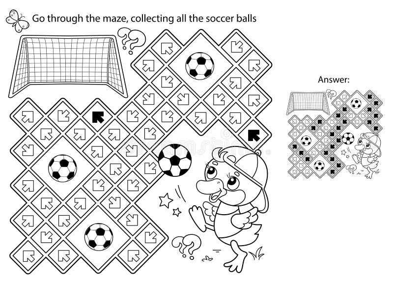 Vetores de Jogo De Matemática Quebracabeça Para Crianças Esboço De Página  De Coloração De Pato De