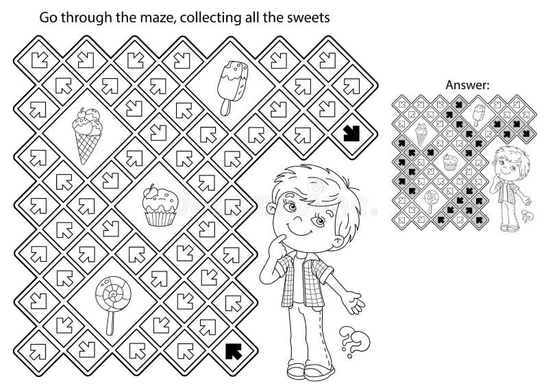 Jogo de quebra-cabeça de labirinto para crianças com microscópio de  cientista de desenho animado fofo e planilha de ferramenta imprimível de  motosserra