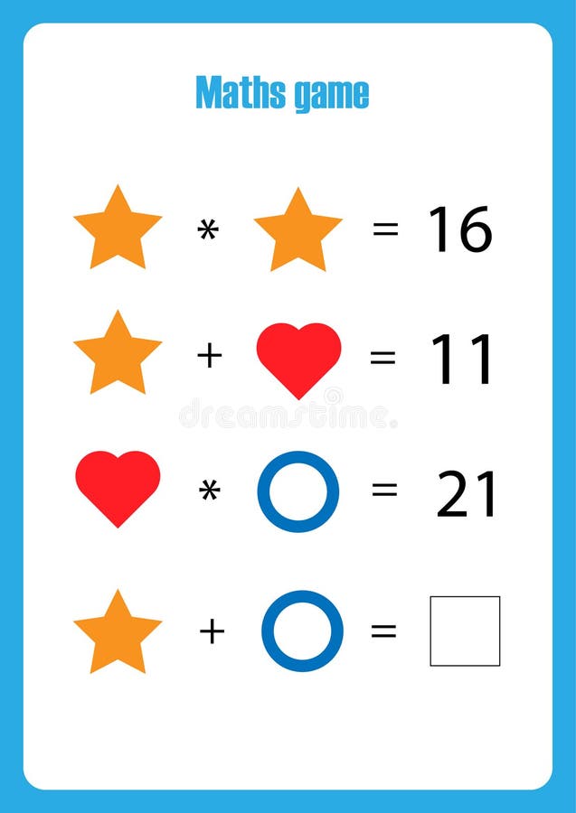 Jogo de matemática com imagens para crianças, jogo de educação de nível  fácil para crianças pré-escolares.