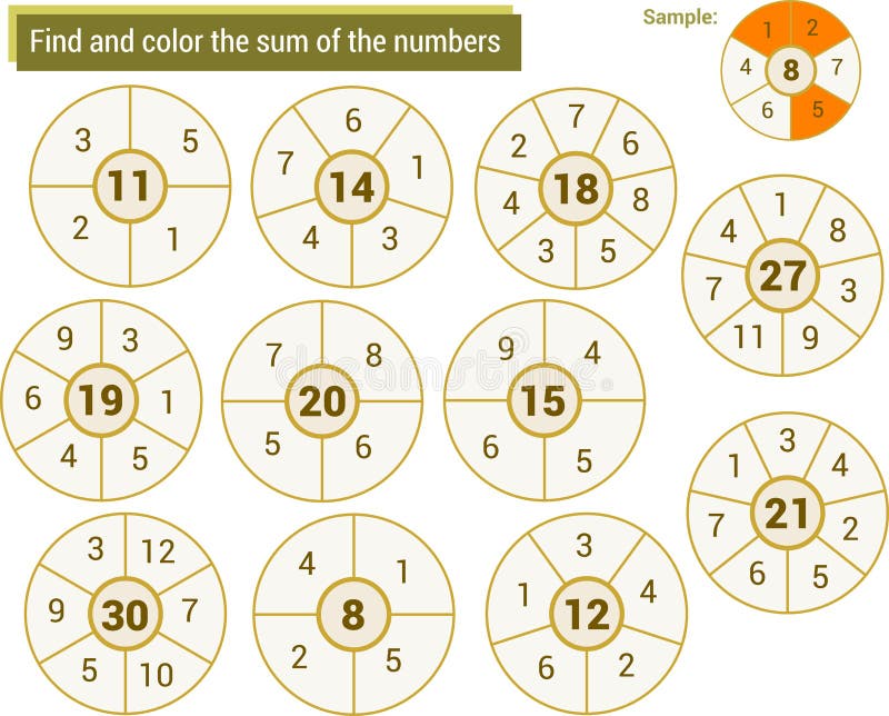 Localizar E Colorir Número 12. Jogo De Matemática Para Crianças