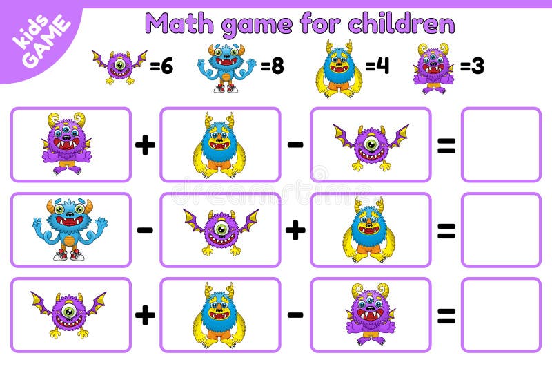 desenvolvendo atividades para crianças, compare quais mais monstros. jogo  de lógica para crianças, desigualdades matemáticas. 9188912 Vetor no  Vecteezy