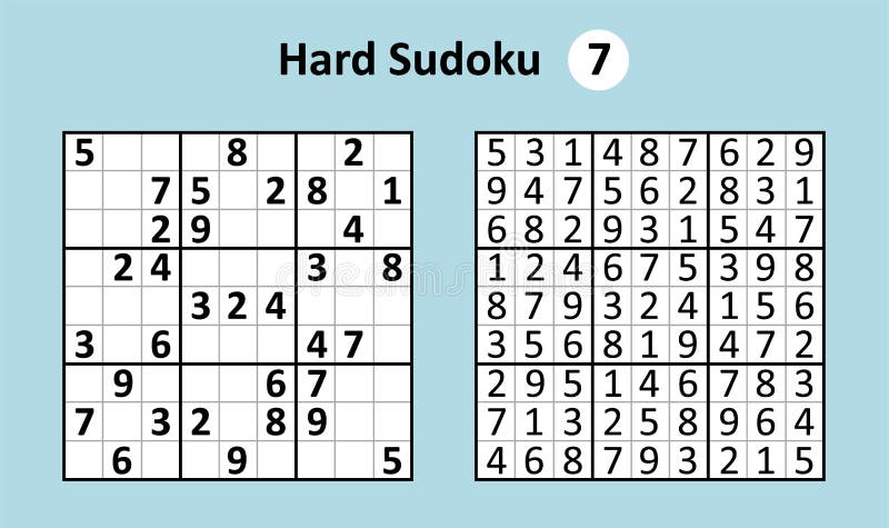 Jogo Sudoku Com Respostas. Complexidade Difícil. Vetor Simples Ilustração  do Vetor - Ilustração de japonês, resolver: 250540890