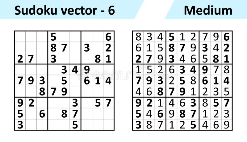 Jogo Sudoku Com Respostas. Complexidade Difícil. Vetor Simples Ilustração  do Vetor - Ilustração de japonês, resolver: 250540890