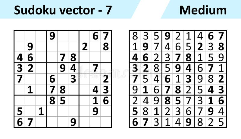 Jogo Sudoku Com Respostas. Complexidade Difícil. Vetor Simples Ilustração  do Vetor - Ilustração de japonês, resolver: 250540890