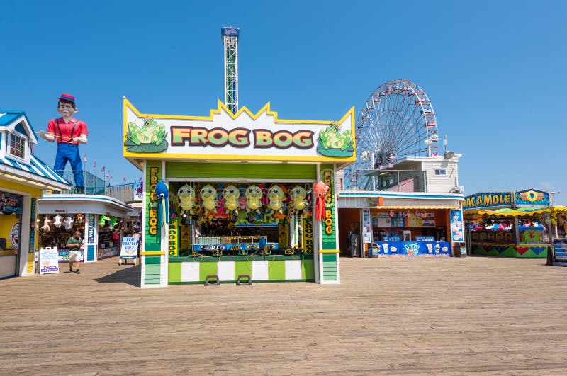 Seaside Heights, NJ USA -- August 21, 2017 -- Games of chance and rides along the Seaside Heights Boardwalk at the Jersey Shore. Editorial Use Only. Seaside Heights, NJ USA -- August 21, 2017 -- Games of chance and rides along the Seaside Heights Boardwalk at the Jersey Shore. Editorial Use Only.