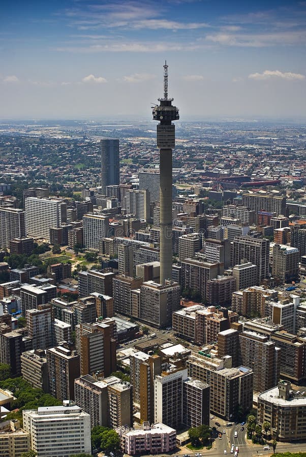 Johannesburg CBD - LuchtMening stock foto Johannesburg CBD - LuchtMening stock foto