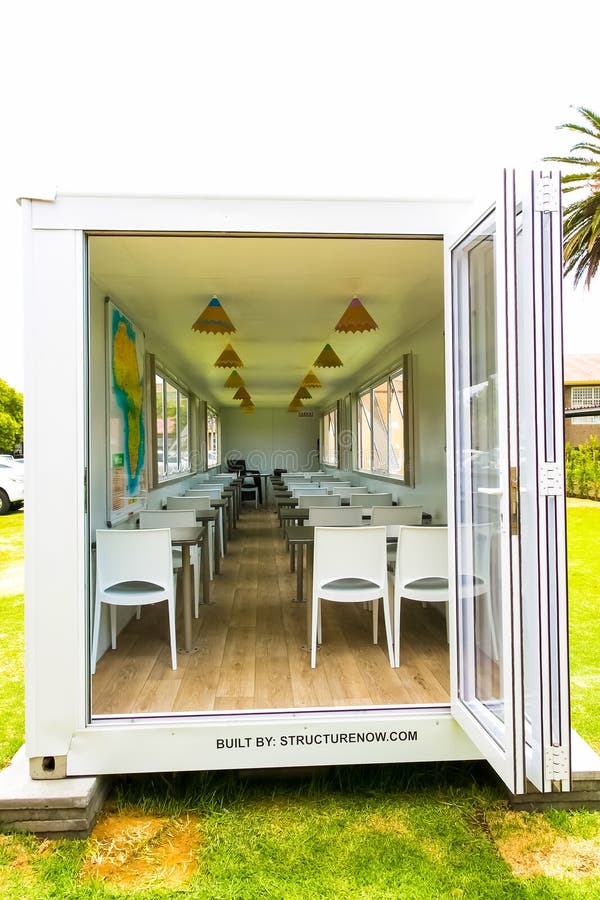 Small Portable Classroom made from a shipping container royalty free stock images Small Portable Classroom made from a shipping container royalty free stock images