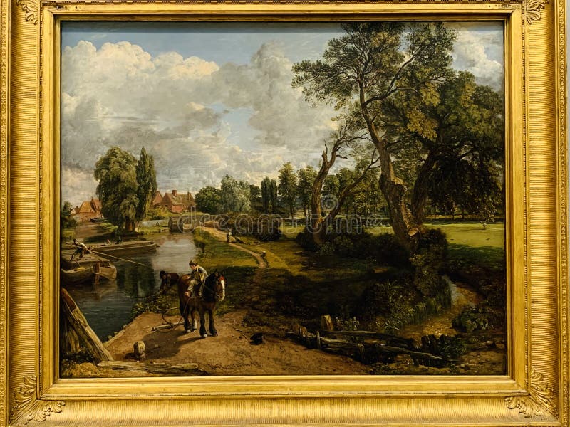 John Constable painting called Flatford Mill Scene on a Navigable River at Tate Britain in London England