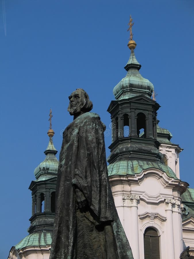 John Hus memorial in Prague (Czech Republic, Europe) royalty free stock image