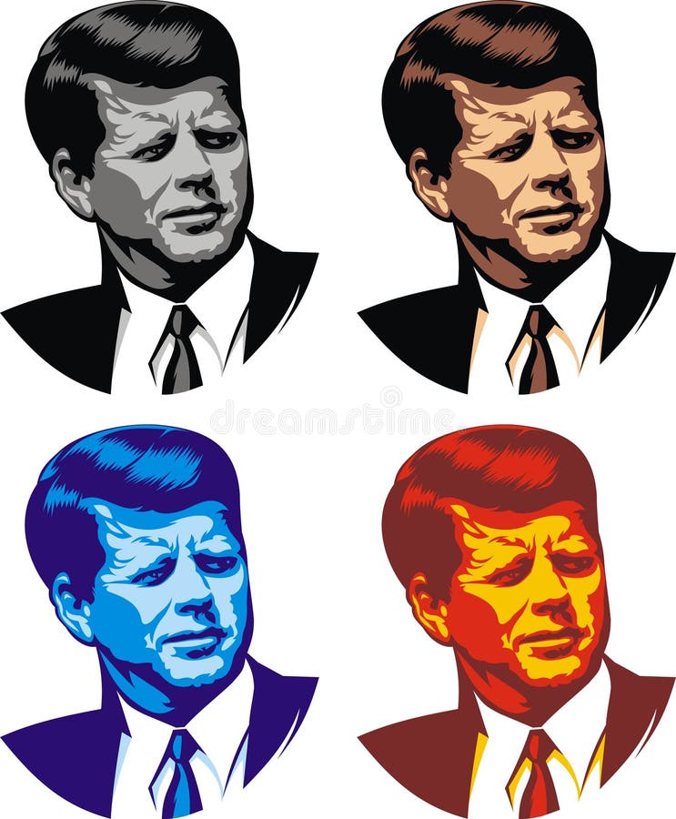 John Kennedy - my caricature in the different colors. John Kennedy - my caricature in the different colors