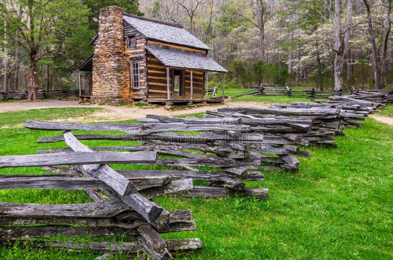 John Oliver Cabin Cades Cove Great Smoky Mountains Stock Photo