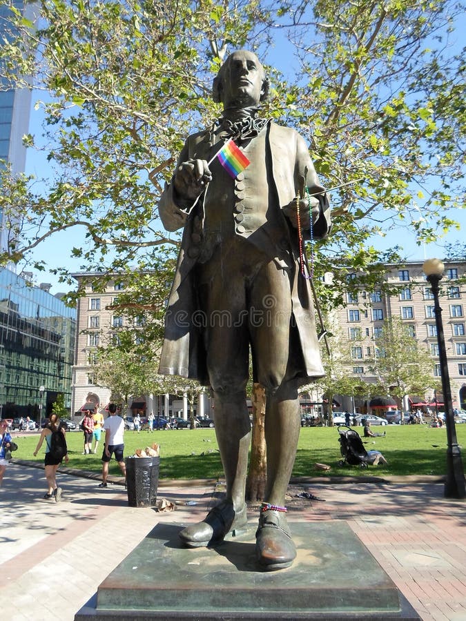 John Singleton Copley Statue, Copley Square, Boston, MA, USA royalty free stock images