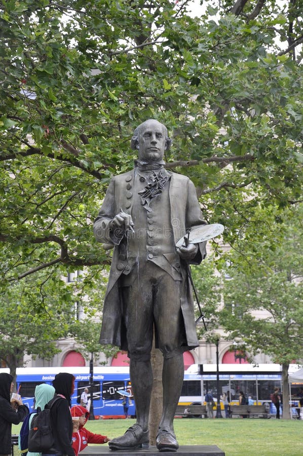 Boston Ma, 30th June: John Singleton Copley Statue Copley Square from Boston in Massachusettes State of USA royalty free stock images