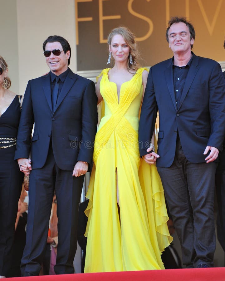 John Travolta, Uma Thurman & Quentin Tarantino zdjęcia stock John Travolta, Uma Thurman & Quentin Tarantino zdjęcia stock