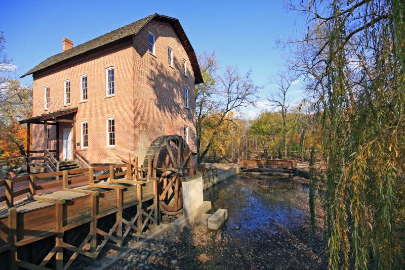 John wood grist mill in the fall