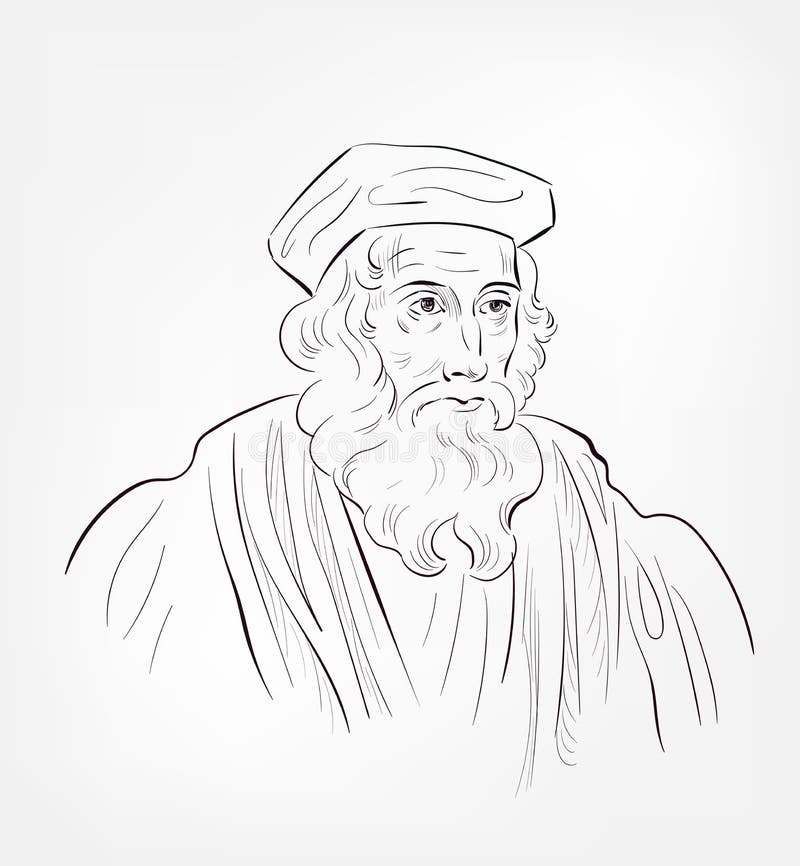 John Wycliffe Vector Sketch Portrait Illustration Editorial Photo ...