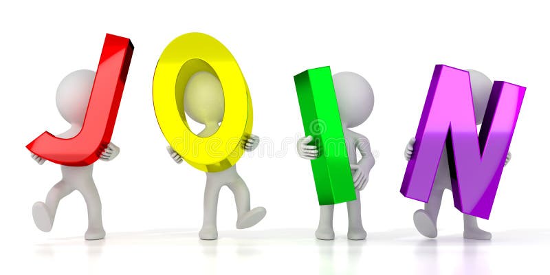 Join - colorful letters - 3D illustration stock illustration