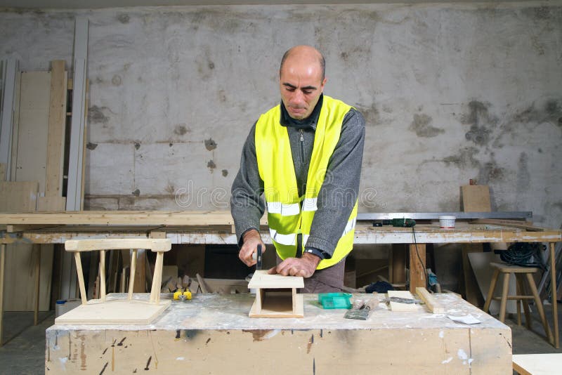 Joiner at work stock photo. Image of manual, home, construction 67900436