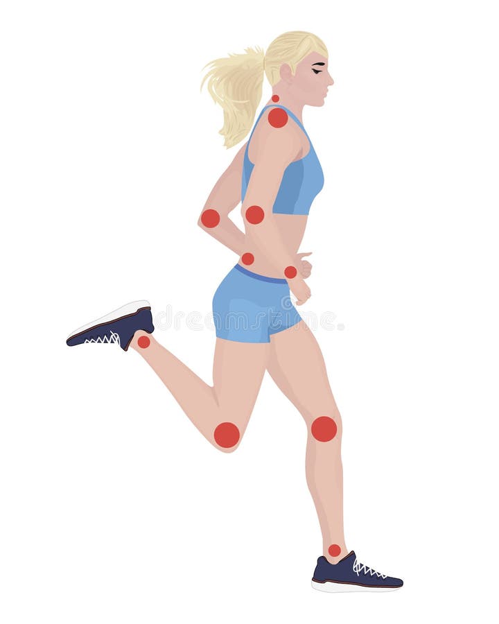 Joint pain from infected or injury female body royalty free illustration