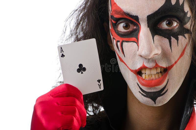 Joker z kartami odizolowywać fotografia royalty free
