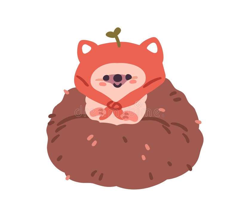 Joli hérisson drôle. joyeux bébé kawaii en foulard. charmant petit caractère souriant émotion amusante illustration stock