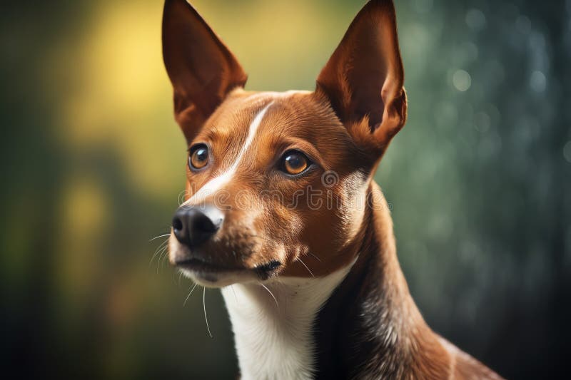 Joli portrait de chien basenji pour la publicité avec espace de copie. C'est une image générée par l'ai pour la publicité avec l'espace de copie d'un joli portrait de chien de basenji mignon