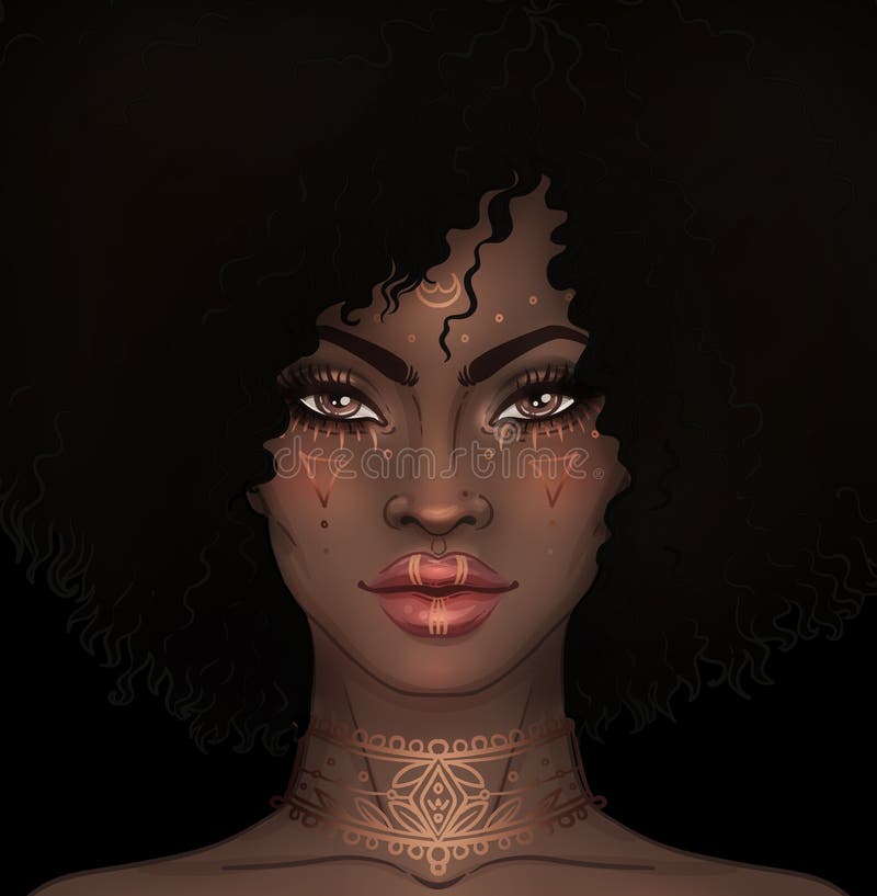 Jolie fille d'Afro-américain Illustration de trame de femme de couleur illustration libre de droits Jolie fille d'Afro-américain Illustration de trame de femme de couleur illustration libre de droits