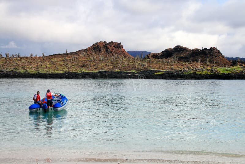 Jollebilism från stranden av den kinesiska hattön, Galapagos arkivfoton Jollebilism från stranden av den kinesiska hattön, Galapagos arkivfoton