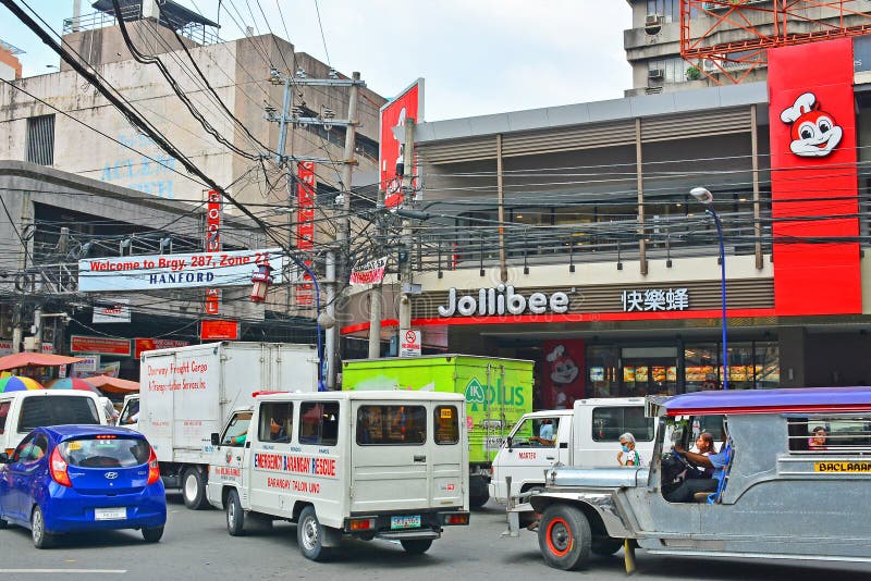 Jollibee Fast Food Facade in Manila, Philippines Editorial Photography