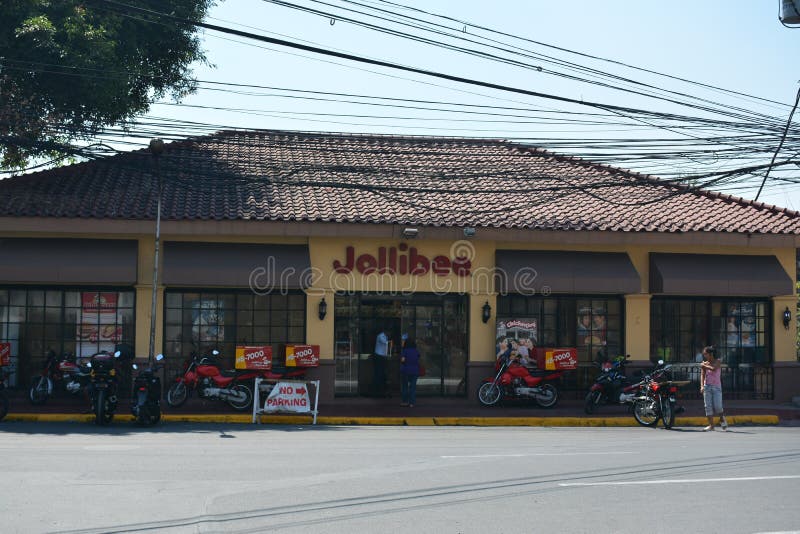 Jollibee Fast Food Restaurant Facade In Manila Philippines Editorial